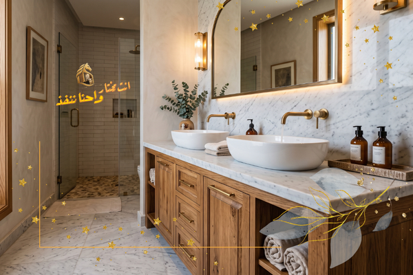 مغاسل وديكورات رخامية وخشبية